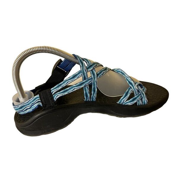 Chaco Woman's Strape Sandals Eco Tread Size 6M blue design - Picture 3 of 5